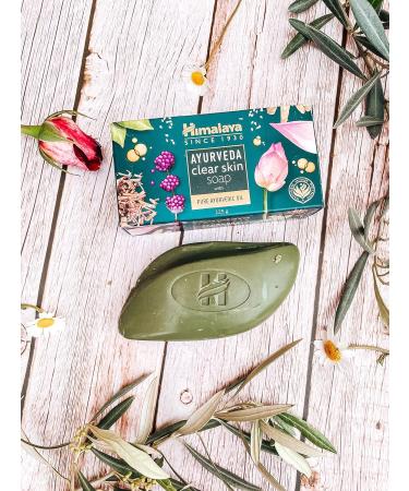 Himalaya Ayurveda Clear Skin Soap Specially Made With Traditional Ayurvedic Oil Infused with Herbs 125 g - Buy Online on GoSupps.com