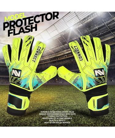 Super Grip Latex Goalkeeper Gloves for Kids | Fluorescent Yellow Football Gloves for Boys & Girls | Junior Training Gear - Buy Online on GoSupps.com