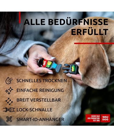 Waudog Adjustable Nylon Dog Collar for Large & Medium Dogs - Stylish Avocado Design 35-58 cm Length 25 mm Width - Buy Online on GoSupps.com