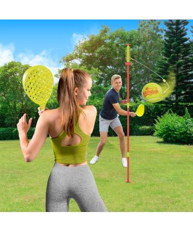 Swingball Classic Original - Red & Yellow | Outdoor Fun | Traditional Ground Set with Tennis Ball & 2 Bats | Ages 5+ - Buy Online on GoSupps.com