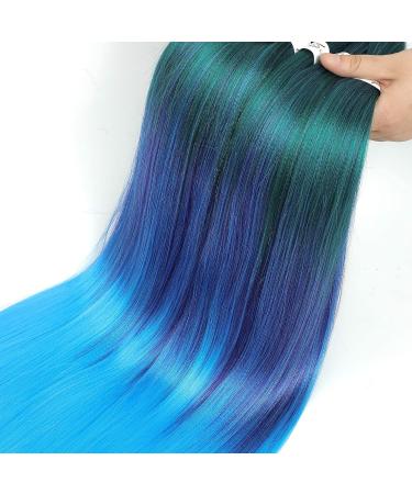 Chraylend Braided Hair Extensions | Anti-Stretched Easy Braid Crochet Braids | Yaki Texture 66cm | 6-Pack (Green Purple Blue) - Professional Quality - Buy Online on GoSupps.com