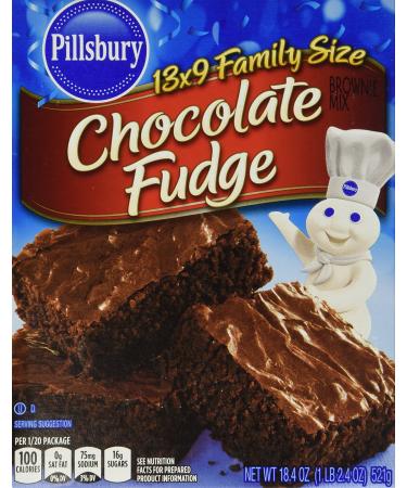 Pillsbury Chocolate Fudge Brownie Mix 18.4 Oz (Pack of 6)