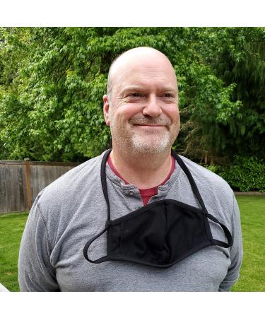 Buy Buttonsmith Black Adult XL Cotton Adjustable Face Mask with Lanyard - Washable Two Layer Soft T-Shirt Material - Made in USA - Buy Online on GoSupps.com