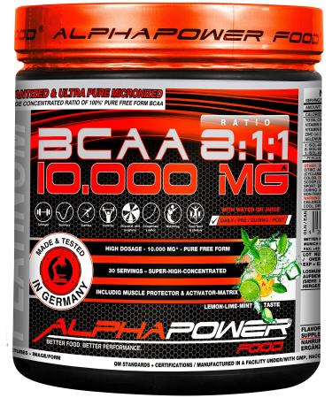 BCAA powder vegan & high-dose 8: 1: 1 ratio-10 000 mg instant amino acids powder super loosely-no amino foam carpet super delicious & natural taste alphapower food bcaas lemon-lime-mint - Buy Online on GoSupps.com