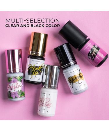 LLBA Professional Eyelash Glue - Clear & Black Adhesive | Fast Drying Time 0.5-3 Sec | 0.17fl.oz - 5ml | Strong Adhesive for Lash Extensions | 7-8 Weeks Retention - Buy Online on GoSupps.com