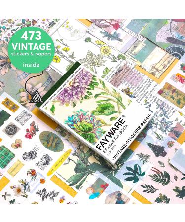FAYWARE Washi Vintage Stickers and Papers - Botanical Ephemera for Scrapbooking and Journaling | 453 Stickers, 20 Papers | Forest Dreams - Buy Online on GoSupps.com