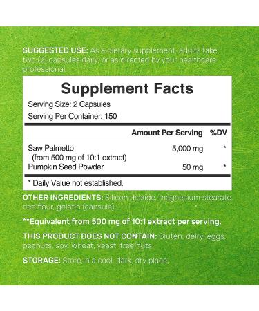 Saw Palmetto 5000mg with Pumpkin Seed Capsules | Prostate Health & DHT Blocker | Hair Growth & Urinary Frequency Support - Buy Online on GoSupps.com