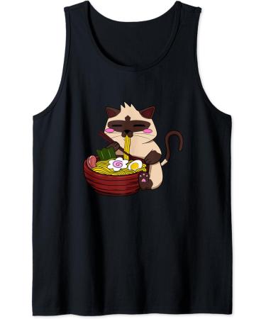 Siamese Cat Ramen Japanese Ramen Life Noodle Tank Top