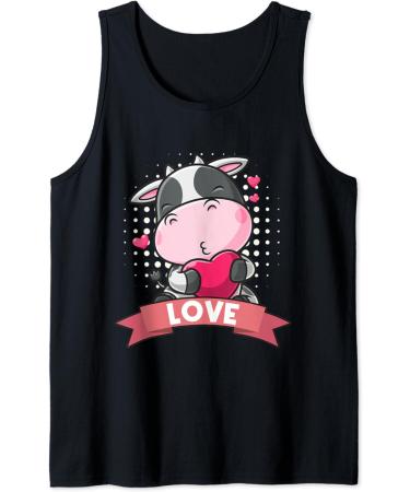 Funny Cow Love Dairy Products Milk Produce Dairy Tank Top