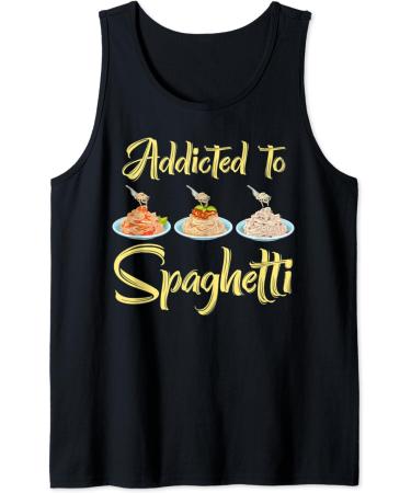 Addicted To Spaghetti Pasta Eat Meatballs Tomato Sauce Tees Tank Top