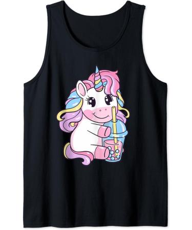 Kawaii Bubble Tea | Unicorn Boba Tea for Milk Tea Lover Tank Top