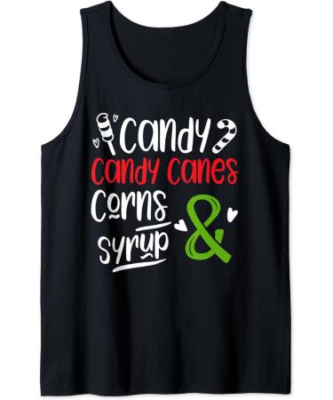 Elf Food Group Candy Candy Canes Corn & Syrup Christmas Tank Top