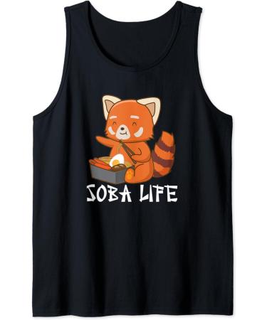 Soba Life Red Panda Japanese Food Anime Soba Noodles Tank Top