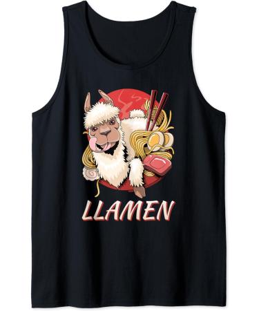 Llamen funny Japanese Ramen Noodles Llamen Tank Top