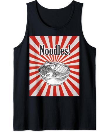 Japan Noodles Miso Ramen Sun Drawing Manga Anime Tank Top