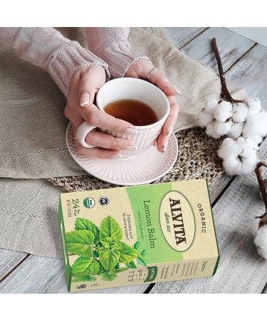 Alvita Organic Lemon Balm Herbal Tea - 24 Premium Tea Bags for Lemony Flavor & Aroma - Buy Online on GoSupps.com