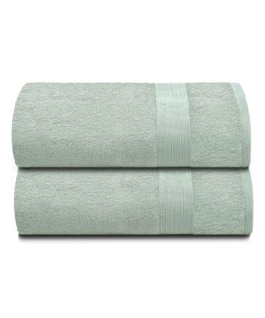 Belizzi Home Premium Cotton Oversized 2 Pack Bath Sheet 35x70 - 100% Pure Cotton - Ideal for Everyday use - Ultra Soft & Highly Absorbent - Machine Washable - Sea Green