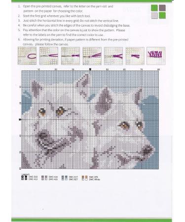 LUBOT Wolf Latch Hook Kit - DIY Rug Making Kit for Kids/Adults - Printed Canvas Pattern - 20 X 15 Grey Wolf - Buy Online on GoSupps.com