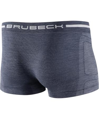 Brubeck Men's Boxer Shorts 3-Pack | Breathable & Functional | Retro Design | 41% Merino Wool | Sport Underpants - BX10430 S Marineblau - Buy Online on GoSupps.com