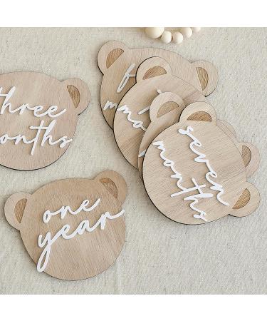 Ginger Ray 13 Baby Milky Milk Gondes - Teddy Bear & Hello World Sign | Neutral Milestone Signs for Baby Parties - Shop Internationally - Buy Online on GoSupps.com