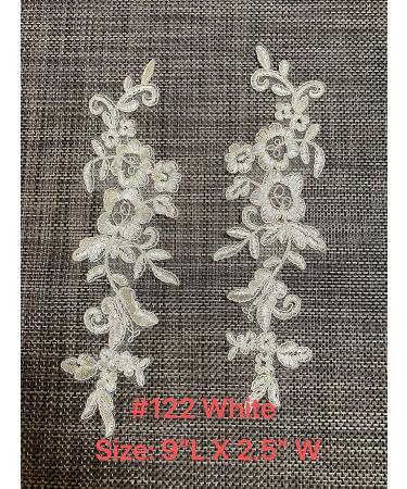 Lace Appliques Embroidered Patches for Wedding Dress DIY Clothing - 122 White - Buy Online on GoSupps.com