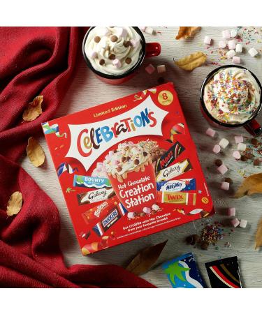Limited Edition Celebrations Hot Chocolate Creation Station: 8 Sachets, 3 Toppings for Customized Hot Chocolate Experience | Gift Set | Pack of 1 - Buy Online on GoSupps.com