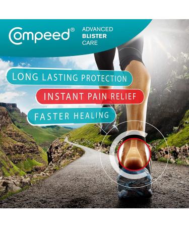 Compeed Advanced Blister Care Cushions 10 Count Medium Pads - 1 Pack - Heel Blister Patches - Foot Blister Prevention and Treatment - Hydrocolloid Waterproof Bandages - Buy Online on GoSupps.com
