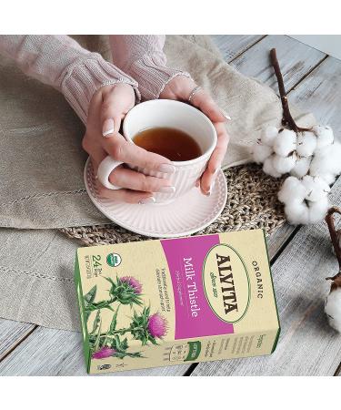 Alvita Organic Milk Thistle Herbal Tea - 24 Premium Tea Bags for Liver Health & Delicate Flavor - Buy Online on GoSupps.com