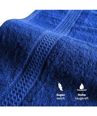 Class Home Collection Terry Cloth Bath Towels - 70x140 cm Pack of 4 100% Cotton Royal Blue - Luxury for Your Bathroom - Buy Online on GoSupps.com