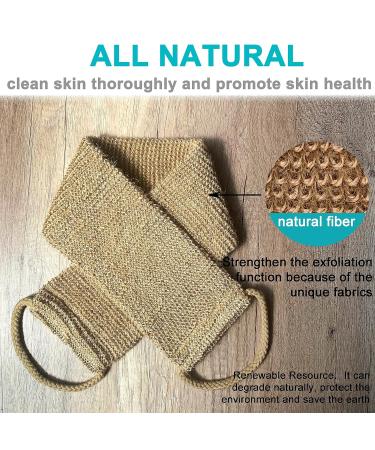 2 PACK Large Natural Exfoliating Hemp Back Scrubber for Shower - Men and Women - Deep Clean & Invigorate Your Skin - Machine Washable - Double Sided - Buy Online on GoSupps.com