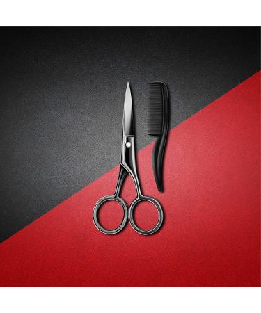 ManMade Men's Grooming Set: Stainless Steel Beard & Mustache Scissors + Free Comb | Red | Two-Piece Essentials - Buy Online on GoSupps.com