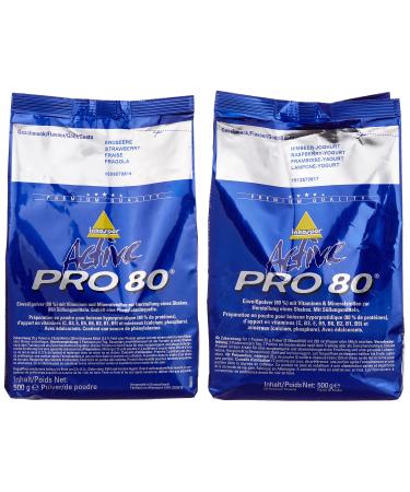 Inkospor Active Proteinshake Pro 80 bags 2-pack (2 x 500 g) Strawberry/Raspberry Yoghurt 1-pack (1 x 1 kg)