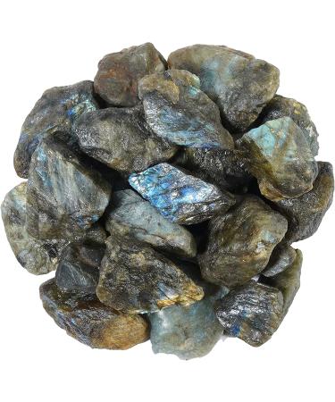 Crocon Labradorite Rough 2 LB Bulk Natural Stone for Tumbling, Cabbing, Chakra Balancing - Reiki Healing and Home Decor - Buy Online on GoSupps.com
