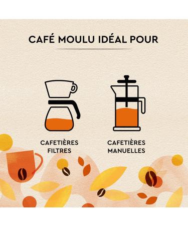 CARTE NOIRE - Moulu Petit D jeuner - Arabica et Robusta - Intensit 7 - caf long - Intense et Aromatique - 2x250g Chocolat 500 g (Lot de 1) - Buy Online on GoSupps.com