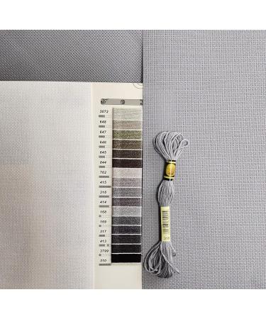 12x59 14CT Counted Cotton Aida Cloth Cross Stitch Fabric - Light Steel Grey - Buy Online on GoSupps.com
