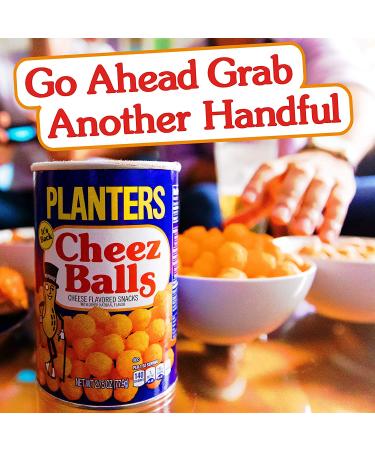 Planters Original Cheez Balls Cheese Flavored Snacks - 6 Pack, 2.75 oz Canisters - Buy Online on GoSupps.com