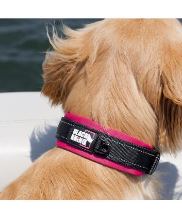 Black Rhino Comfort Collar - Super Soft Neoprene Dog Collar for All Breeds | Adjustable Reflective Weatherproof | Small Pink/Black - Buy Online on GoSupps.com