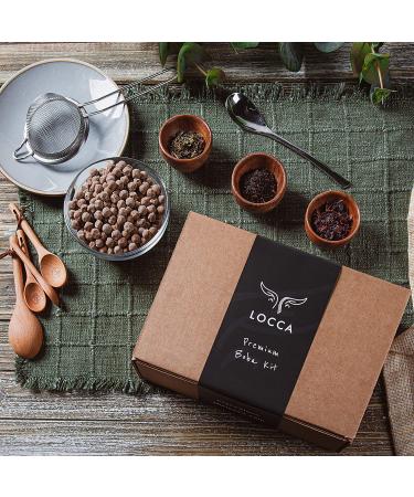 Locca Classic Boba Tea Kit - Premium Earl Grey Lavender Jasmine Black Tea | 24+ Boba Drinks | DIY Boba Making Kit - Buy Online on GoSupps.com