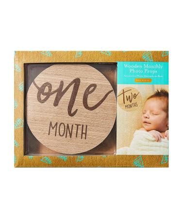 Kate & Milo Baby Monthly Milestone Marker Discs - Reversible Photo Props for Baby and Pregnancy Growth - Wooden Cards - Buy Online on GoSupps.com