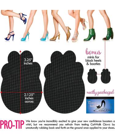 Catwalk Clawz Anti-Slip Grip Pads for Red Bottom Shoes - High Heel Sole Protector, Women's Size Foot Pads - Black Rubber - Buy Online on GoSupps.com
