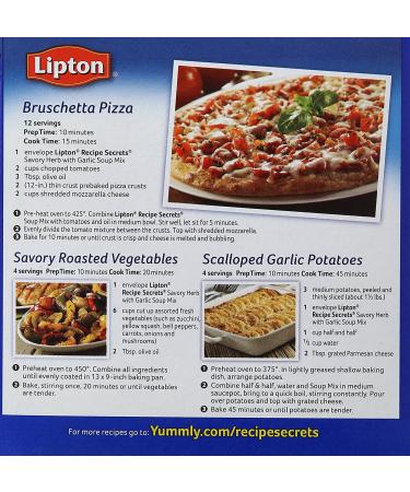 Lipton Recipe Secrets Savory Herb with Garlic Soup and Dip Mix - 2.4 oz | Delicious Seasoning for Cooking and Dipping - Buy Online on GoSupps.com