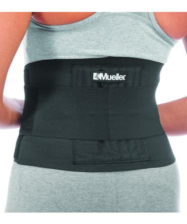 Mueller Sports Medicine Adjustable Back Brace, Back Support, for Men and Women, Black, One Size OSFM