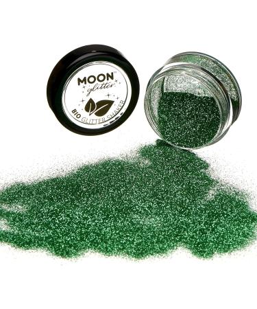 Biodegradable Green Eco Glitter Shaker by Moon Glitter - 5g | Eco-Friendly Festival Makeup for Face, Body, Nails, Hair, Lips - Buy Online on GoSupps.com