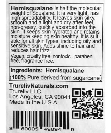 HemiSqualane 100% Pure Plant Derived Dry Oil 2 Fl Oz - 60 ml | Natural Moisturizer for Face, Skin, Body, and Hair - Buy Online on GoSupps.com