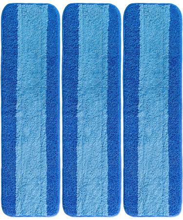 VanDuck Microfiber Cleaning Pads Compatible with Bona Mop (3 Pack) - Microfiber Mop Pads for Hardwood Floor for 18 Inch Mop Blue 3 Count (Pack of 1)