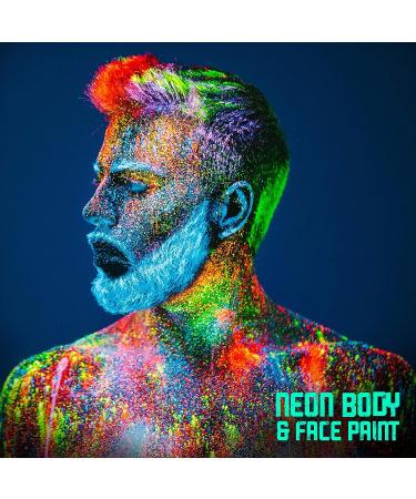 8 Tubes 1 oz Black Light Face and Body Paints - Neon Colors Halloween Costume Makeup - Buy Online on GoSupps.com