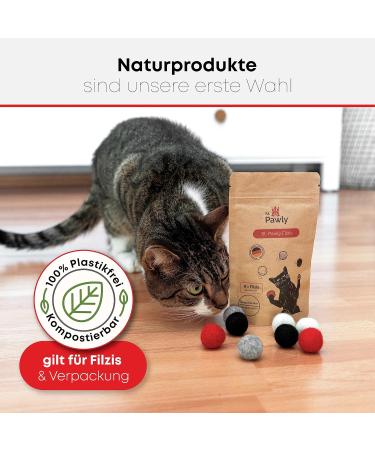 St.Pawly Filzis - 100% Sheep Wool Cat Toys | Sustainable & Interactive Filzballs for Cats | Eco-Friendly Cat Fun - Buy Online on GoSupps.com