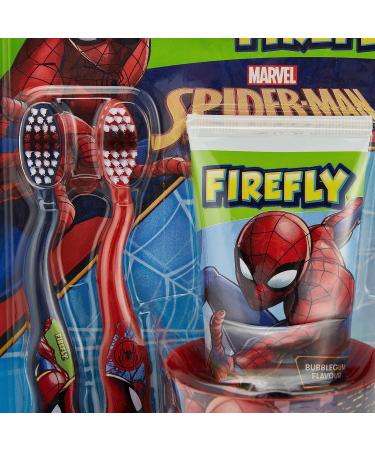 Firefly Spider-Man Dental Care Kit for Kids | Includes 2 Brushes, Beaker & Bubblegum Toothpaste - Buy Online on GoSupps.com