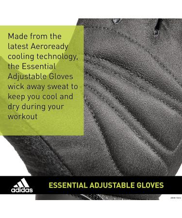 adidas Essential Adjustable Fingerless Gloves - Red Large | Padded Weight Lifting Gloves for Men and Women - Buy Online on GoSupps.com
