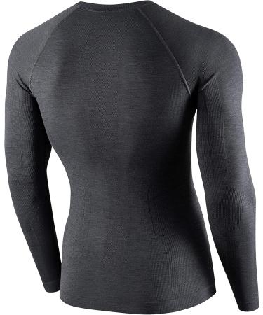 Brubeck Men's Long Arm Functional Shirt - Breathable Thermo Sport Underwear | Merino Wool | Fitness | LS12820 XL Dark Gray - Buy Online on GoSupps.com